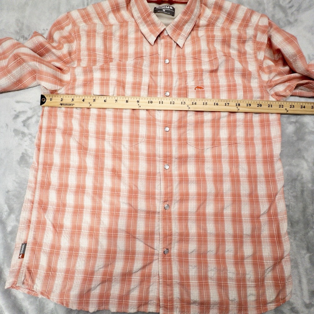 Simms Orange Plaid Performance Button-Up Jacket - Picture 3 of 7